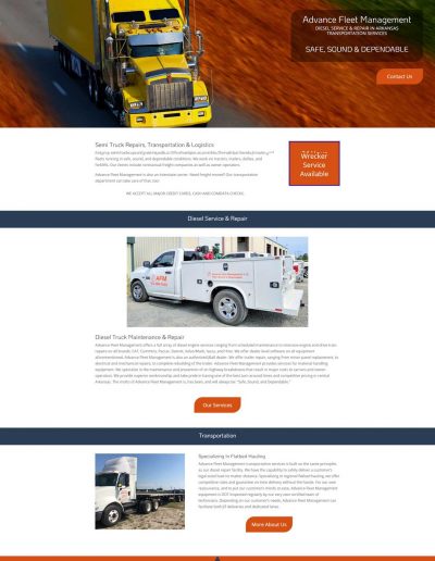 Website design for Advance Fleet Management