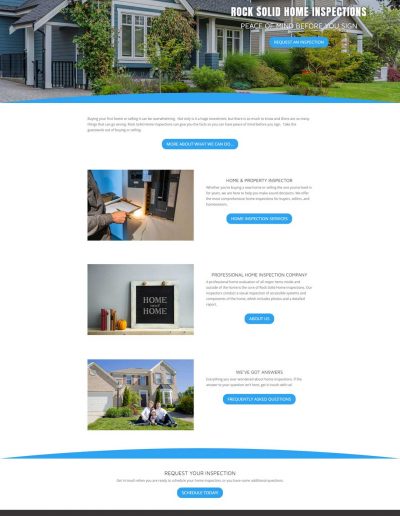 Web development for Rock Solid Home Inspections