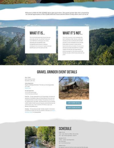 Website Developed for High In The Ozarks bike race
